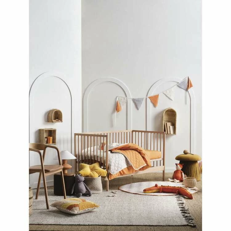 Linen House Kids Smiles All Round Cot Coverlet 100x120cm Apricot 3 Linen House Kids Smiles All Round Cot Coverlet 100x120cm Apricot