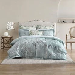 Grace By Linenhouse Grace By Linen House Bamboo Florette Quilt Cover Set King Bed Sage King