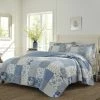 Laura Ashley Paisley Printed Cotton Coverlet Set 220x240cm Blue 220 X 240 Cm -Bed Linen Sales Store 639444 C 0400 00