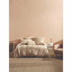 Linen House Abigail Quilt Cover Set Super King Bed Sand Super King