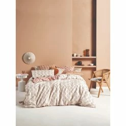 Linen House Aida Quilt Cover Set Super King Bed Coral Super King