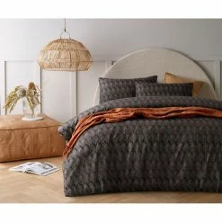 Accessorize Botany Linen Cotton Quilt Cover Set King Bed Multicoloured Queen