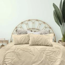 Bas Phillips Malia Tufted Quilt Cover Set Queen Bed Ivory Queen