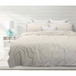 Bas Phillips Gypsy Tufted Quilt Cover Set King Bed Sand King