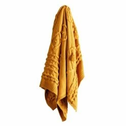 Kas Weaver Throw 130 X 150 Cm Mustard 130 X 150 Cm